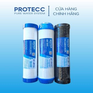 Bộ 3 Lõi Lọc Thô Wepar [ FREESHIP ] Kích thước 10 Inch, Lọc Cặn Bẩn Có Hại Trong Nước, Khử Mùi Clo, Phen Hôi Trong Nước