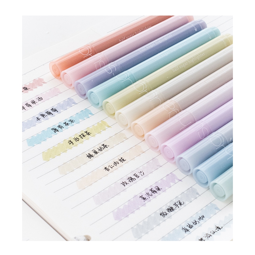 Clearance Set 8 Bút dạ quang đánh dấu highlighter pen pastel morandi nhiều màu marker dễ thương