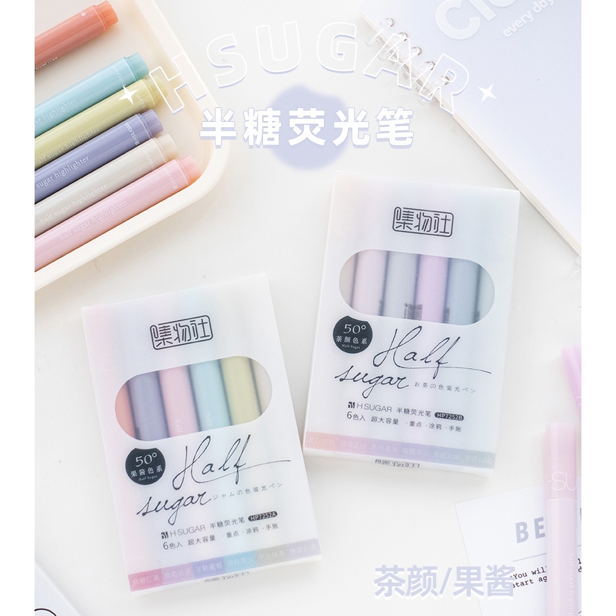 Clearance Set 8 Bút dạ quang đánh dấu highlighter pen pastel morandi nhiều màu marker dễ thương