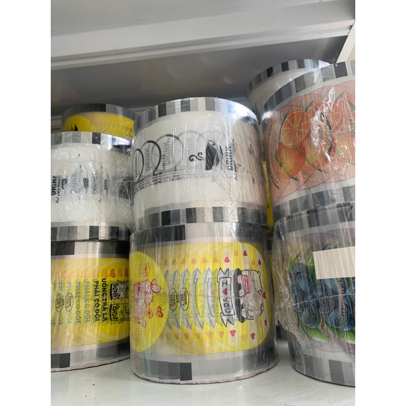 màng dập ép cốc đủ màu 2500 màng ( tea đen , trắng , thanks , drink,,, )