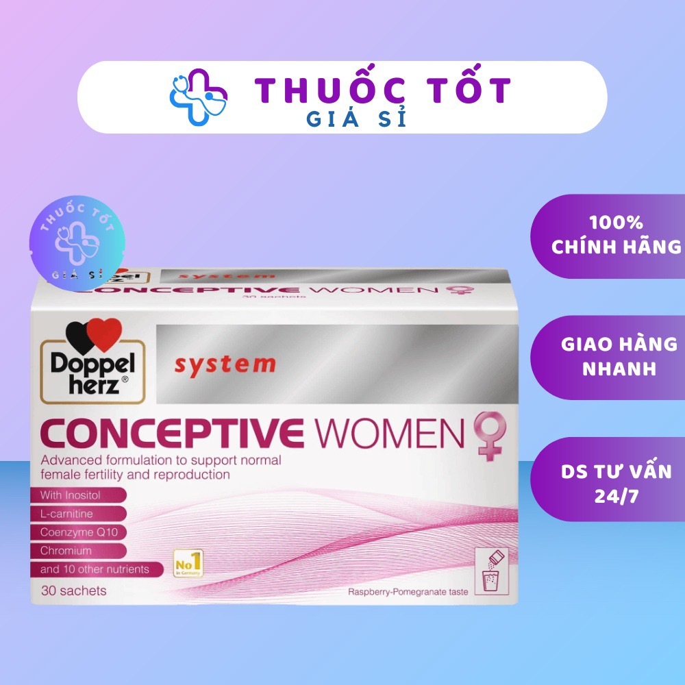 Conceptive Women, Bổ trứng, Tăng thụ thai, Vitamin Tổng Hợp Cho Bà Bầu, Điều Hoà Kinh Nguyệt,Ổn định