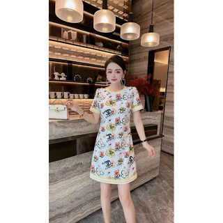 HÀNG NHẬP - ĐẦM SUÔNG LỤA HOA VAI PHỐI NÚT TAY NGẮN