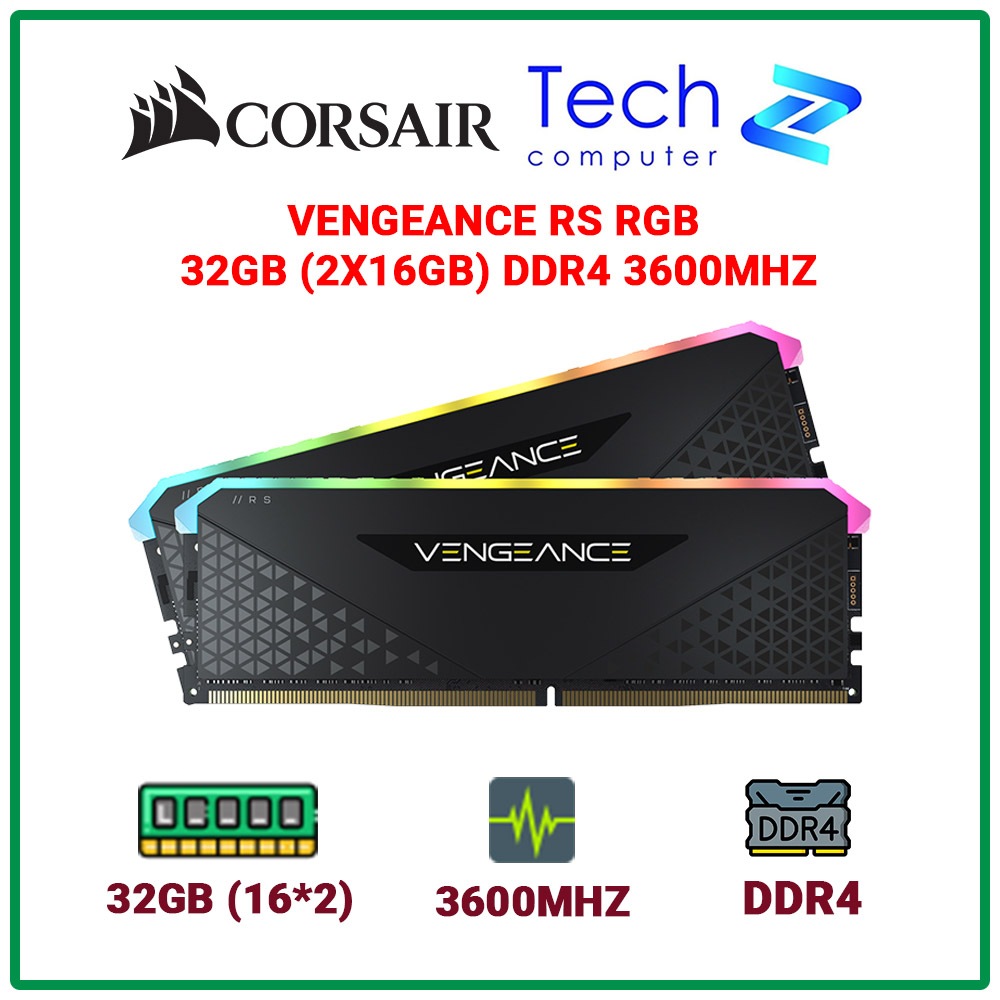 Ram PC Corsair Vengeance RGB RS 32GB 3600MHz DDR4 (2x16GB)