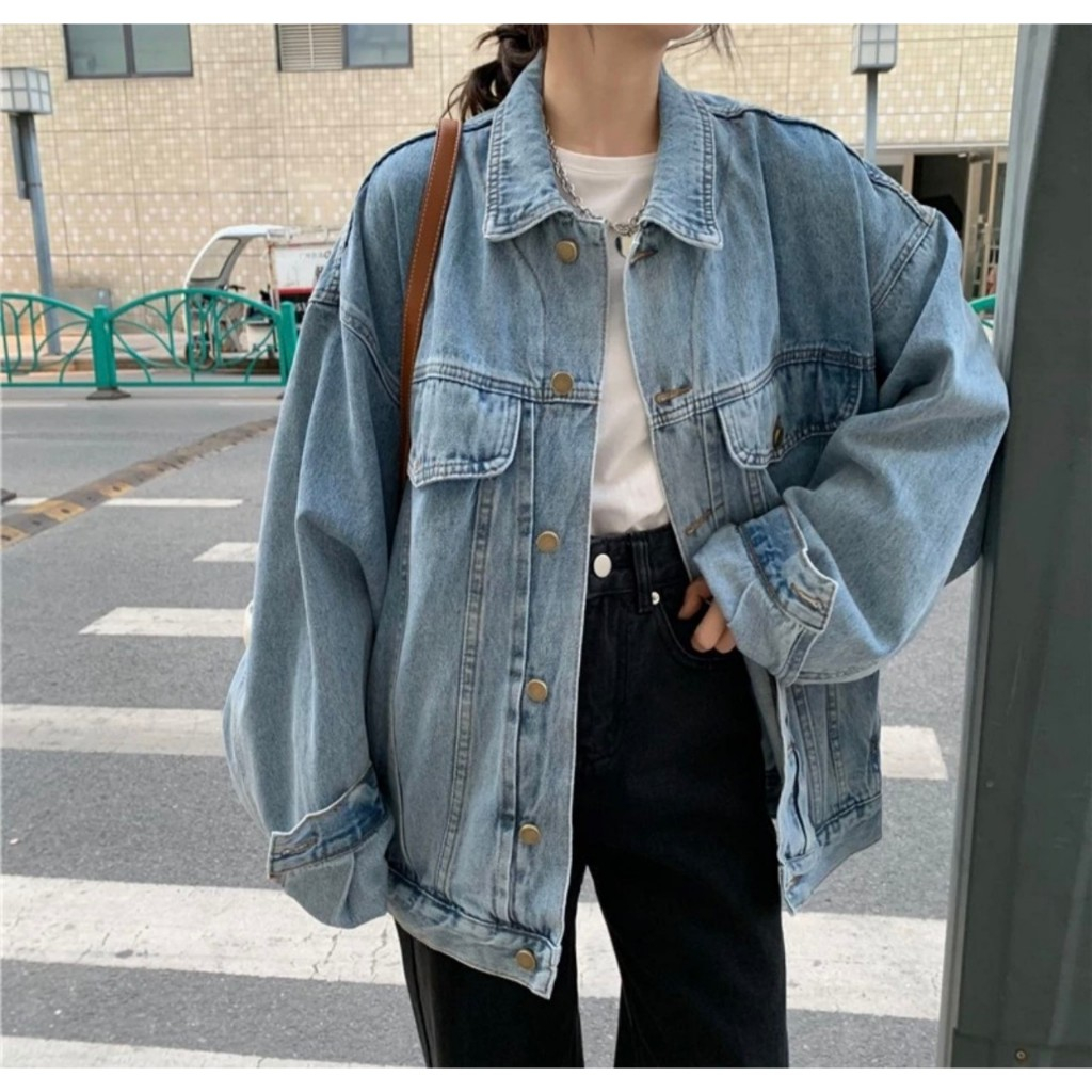Áo khoác jean unisex áo bò denim thời trang form rộng túi trước phong cách Unisex - 247store.vn - Aokhoacbo5010_P0K