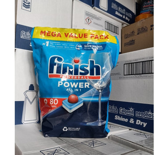 Viên rửa bát chén Finish All-in-1 TÚI 80 viên/ hộp (NK Đức )