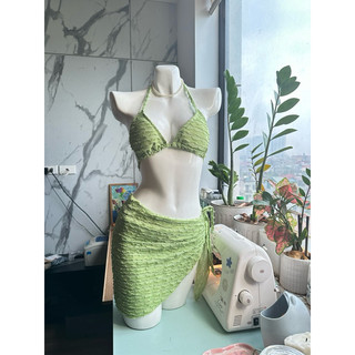  Set bikini 3 mảnh màu xanh cốm