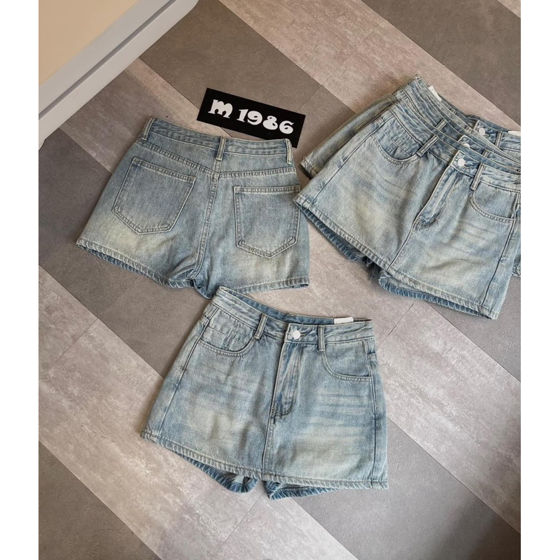 QUẦN GIẢ VÁY JEANS NGẮN MÀU XANH QCCC