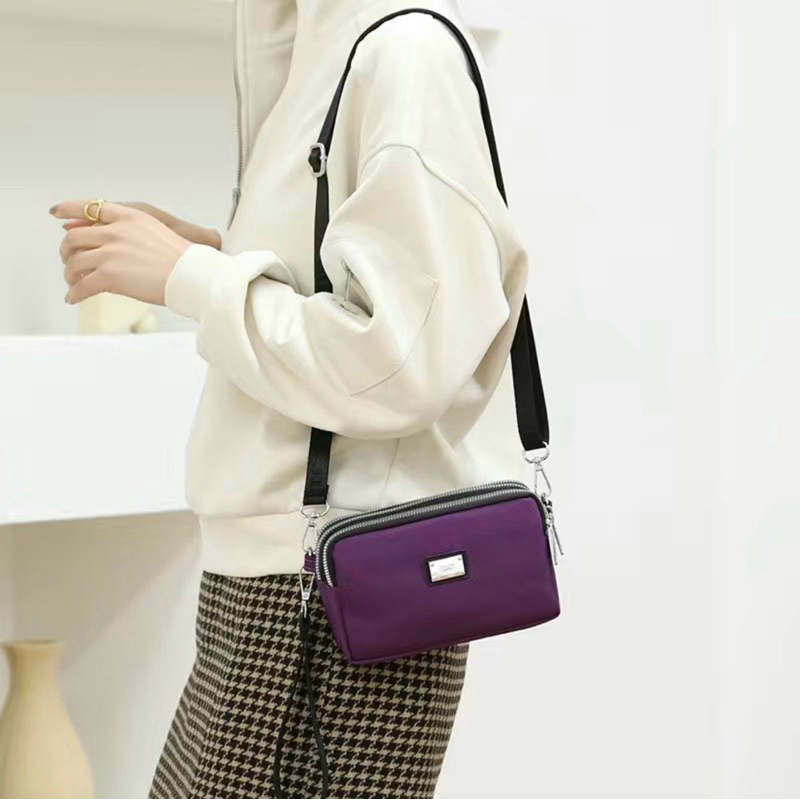 Túi xách đeo chéo đựng điện thoại vải dù 3 ngăn bền đẹp