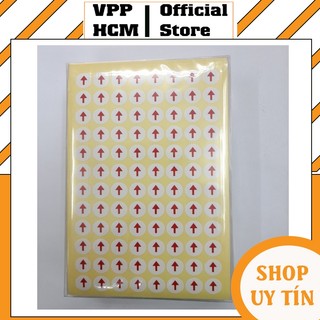 Xấp 10 tờ giấy Decal mũi tên tròn màu đỏ