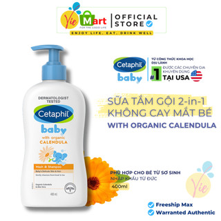 Cetaphil Tắm Gội Hữu Cơ Organic - Cetaphil Baby Wash & Shampoo with Organic Calendula