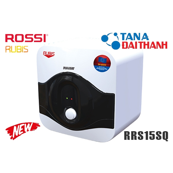Bình nóng lạnh cao cấp Rossi Rubis 15-20-30 lít vuông RRS15/20/30SQ- chống nước, chống giật-Làm nóng