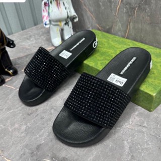 Dép DG đính Full Đá Long Lanh , Dép nam thời trang quai ngang phong cách giới trẻ Hot Nhất 2023