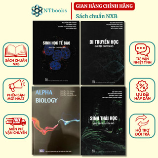 Sách - Combo 4 cuốn Alpha Biology - Di truyền học - Sinh thái học - Sinh học tế bào