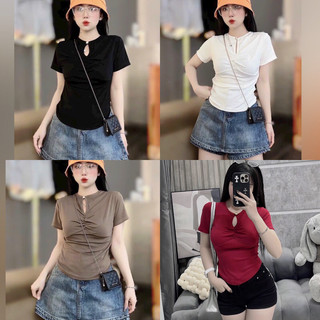 Áo thun xoắn ngực 4 màu hot
