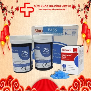 Hộp 50 que thử đường huyết Sinocare accu2 + TẶNG 50 kim chích máu