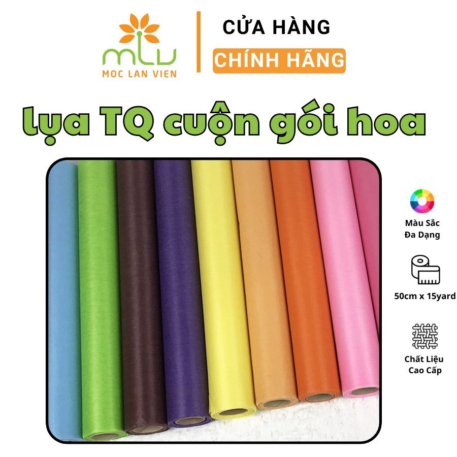 Giấy Mếch Lụa Gói Hoa Đủ Màu, Lụa Trung Quốc Cuộn