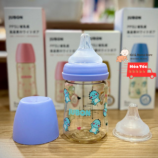  Bình sữa cổ rộng Jubon PPSU cho bé sơ sinh tặng 1 núm ti silicon không PBA size 170ml - 270ml 