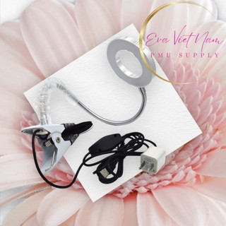 ĐÈN LED MINI(GỒM SẠC) KẸP BÀN LÀM NAIL,NỐI MI,PHUN XĂM 2 CHẾ ĐỘ SÁNG