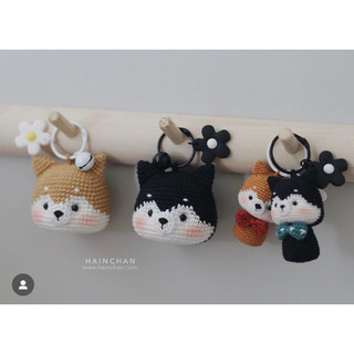 Móc khoá len cún/ hổ/ mèo dễ thương