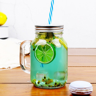 Ly Thủy Tinh Có Quai 480ml , 650ml , 730ml Có Nắp Bạc
