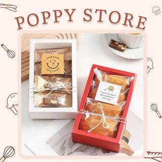 Hộp đựng bánh, kẹo, hộp giấy đựng thực phẩm, có nắp trong, đựng quà kích thước 16x8,5x4,5cm - POPPY STORE