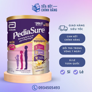 CHÍNH HÃNG Sữa bột pediasure 1.6kg và 850g hương Vani DATE MỚI