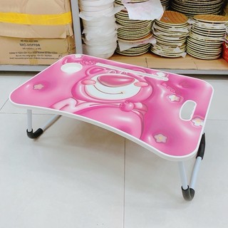 Bàn học gấp gọn cao cấp có khe cắm Ipad, có ngăn để đựng bút, chỗ để cốc nước - Bàn học chống bụi- có tay xách tiện lợi
