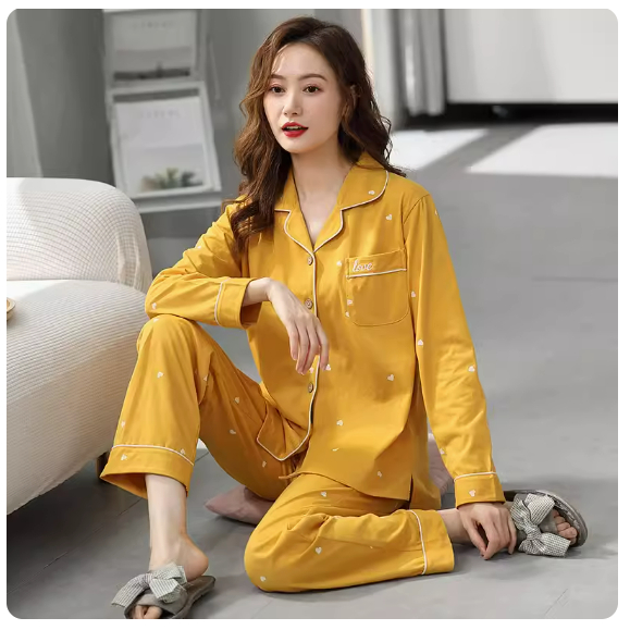 Đồ Ngủ Nữ dài tay Kimono cổ YUKATA - Bộ Ngủ Đôi Màu Xám phong cách Nhật Bản 2023 DN027