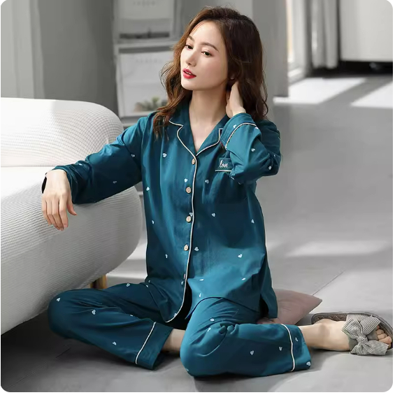 Đồ Ngủ Nữ dài tay Kimono cổ YUKATA - Bộ Ngủ Đôi Màu Xám phong cách Nhật Bản 2023 DN027