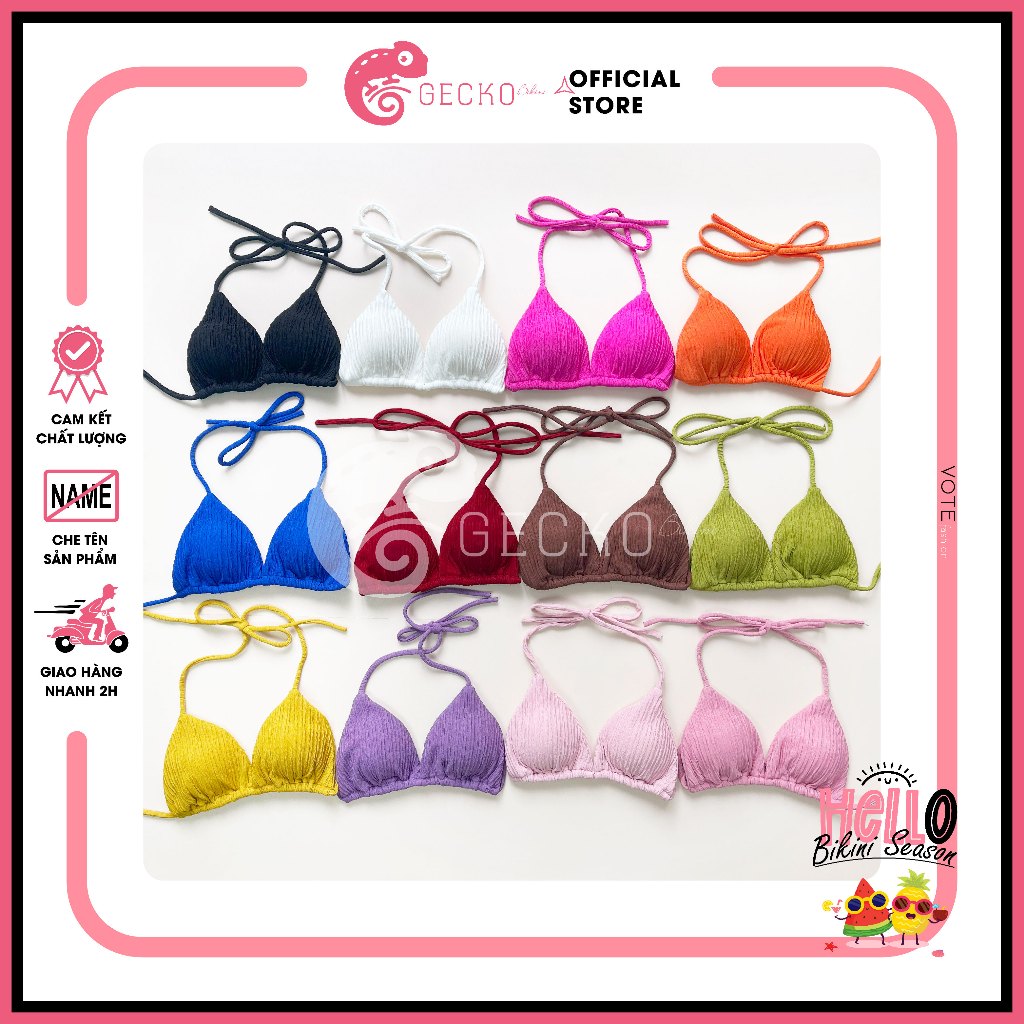 [HCM] Áo Lẻ Bra Bikini GECKO Thun Xốp Nhật 3PK14 (Ảnh Thật, Nhiều Màu)