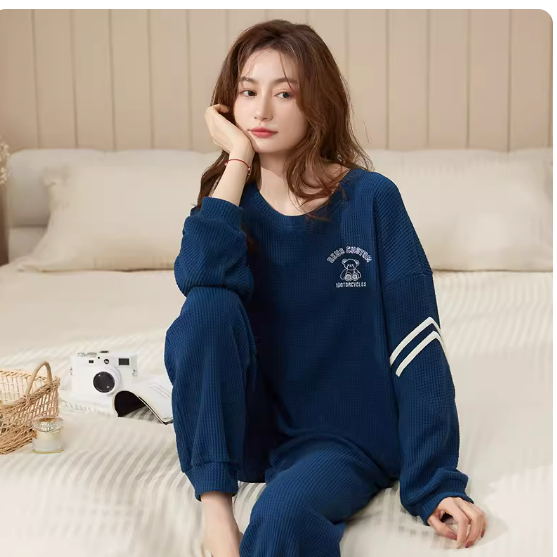 Đồ Ngủ Nữ dài tay Kimono cổ YUKATA - Bộ Ngủ Đôi Màu Xám phong cách Nhật Bản 2023 DN027