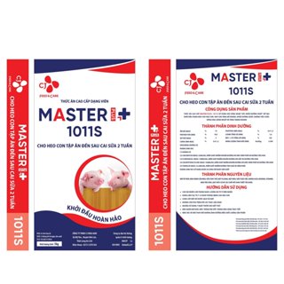  Cám Master  bao 25kg   dòng cao cấp cho Heo từ 8kg đến xuất chuồng nái chữa và nuôi con chất lượng cao của CJ Vina Agri 