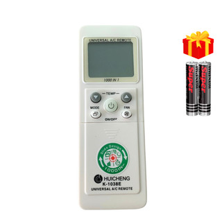 Điều khiển điều hoà đa năng 1000 in 1 K1038E Nắp Trượt Huicheng, điều khiển máy lạnh đa năng - Tặng Kèm pin