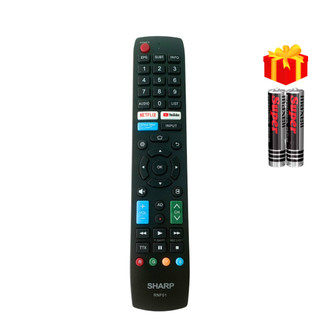 Remote điều khiển tivi sharp mã 04 rnf01, điều khiển tv sharp - tặng kèm pin