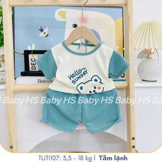 Đồ bộ cộc tay các chú gấu đáng yêu cho bé mặc đi chơi ở nhà, TUTI107
