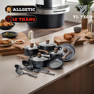 Bộ nồi, chảo 16 món hãng Allgetc dùng mọi loại bếp