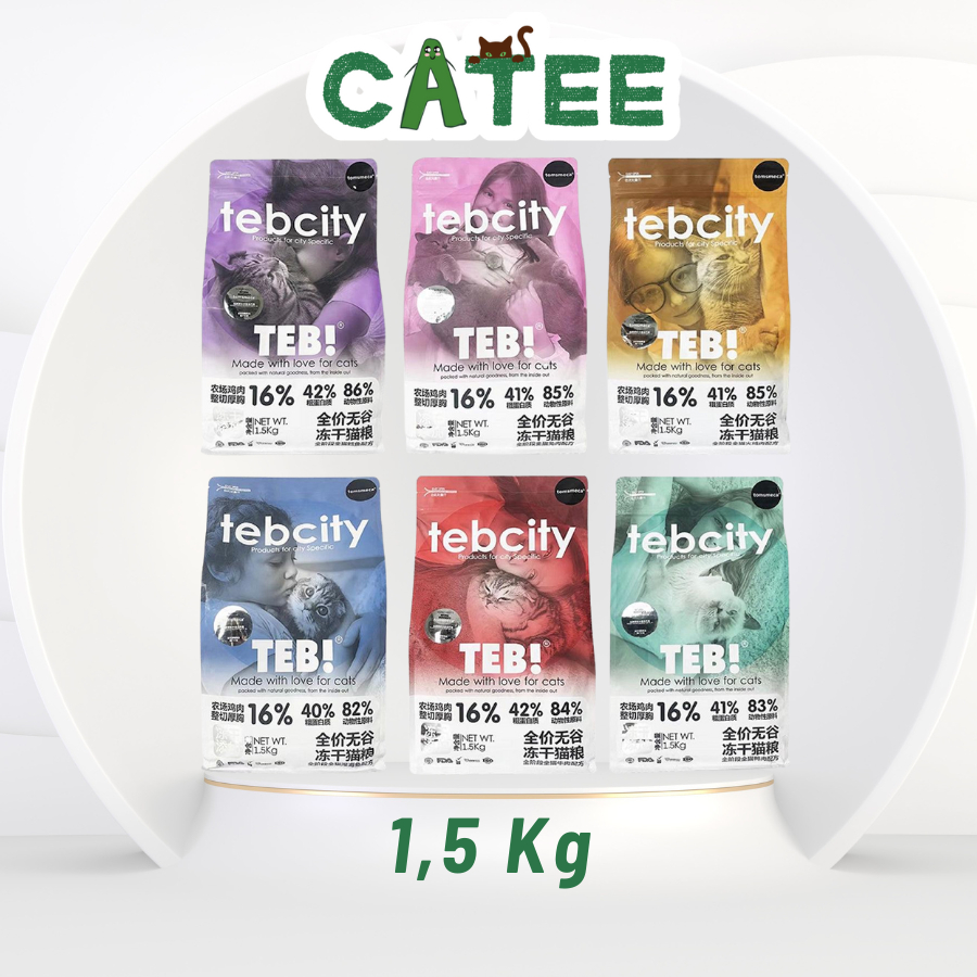 Hạt Teb City Cho Mèo, Hạt Không Độn Ngũ Cốc 1,5kg