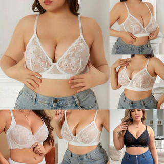 (BIGSIZE 32-50) Áo ngực KHÔNG MÚT CÓ GỌNG cho ngực to xệ. Áo lót không mút XUYÊN THẤU thoáng khí