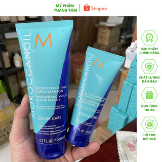Dầu gội ánh tím khử sắc tố vàng Moroccanoil Blonde Perfecting Purple Shampoo 200ml