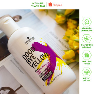 Dầu gội tím khử ánh vàng cho tóc trắng bạch kim Schwarzkopf Goodbye Yellow Shampooing 300ml