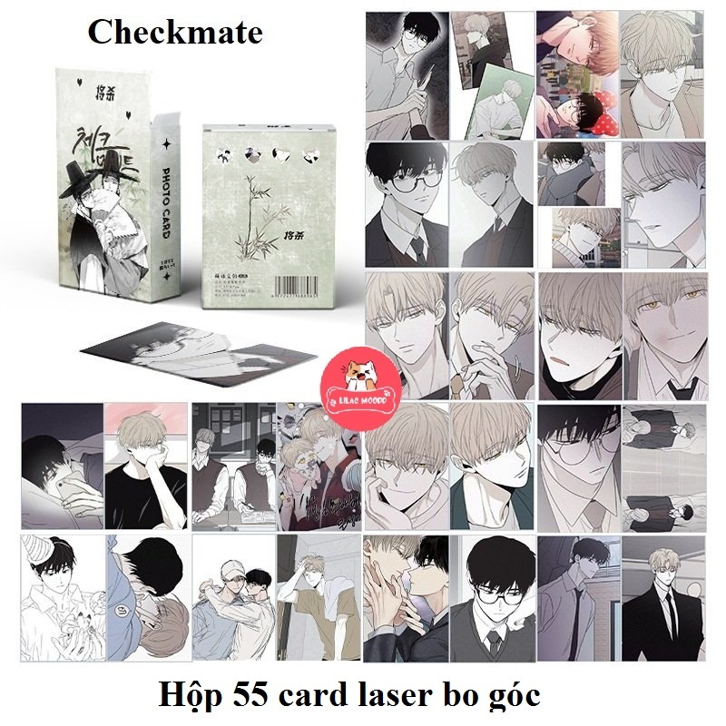 [hàng sẵn] Checkmate | Hộp thẻ card laser 55 tấm | Lomo lomocard laser Chiếu tướng BL Manhwa