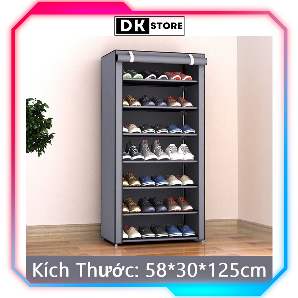 Tủ Vải Để Giày Dép 5-7-9 Tầng Khung Thép Bọc Vải Chống Nước, Khung Thép Chắc Chắn, Sang Trọng, Độ Bền Cao | DKSTORE