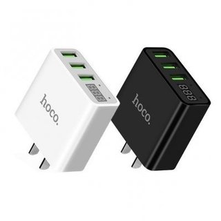 Cốc sạc nhanh Hoco C15 3 cổng USB có đèn led