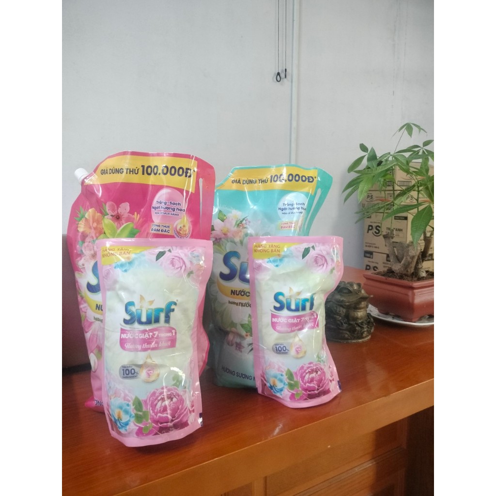 NƯỚC GIẶT SURF 2,9KG KẸP KM XANH HỒNG  HÀNG KM TÙY ĐỢT CTY