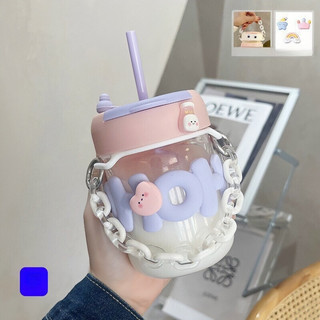 Cốc thuỷ tinh 400ml cao cấp có quai xách tặng kèm sticker nổi