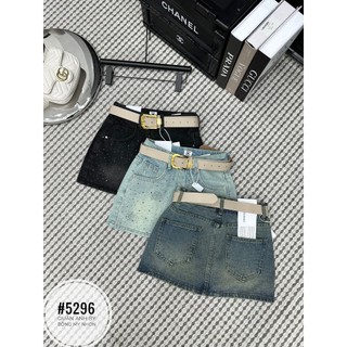 Chân váy jean đính đá hoa hồng mẫu mới Hot 2024 cho nữ siêu cá tính, sang chảnh QCCC Lucik Shop 5296 CV0041