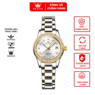 Đồng hồ Olevs nữ lộ cơ automatic,Đồng hồ dây thép đeo tay nữ cao cấp chống nước chính hãng,Đồng hồ đẹp tặng bạn gái