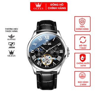 Đồng hồ nam Olevs lộ cơ automatic chính hãng,Đồng hồ đeo tay có lịch ngày đêm kèm hộp tặng bạn trai