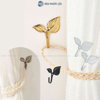 Móc Vén Rèm Hình Chiếc Lá Hợp Kim Nhôm Mạ Kẽm - Núm Vén Rèm Đơn Giản Hiện Đại