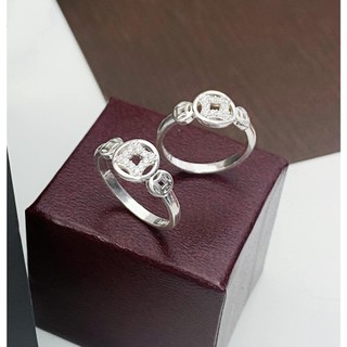 Nhẫn kim t.iền đính đá tấm HAS - HN136